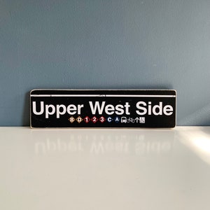 Handcrafted Upper West Side Wood Sign: NYC Subway Art