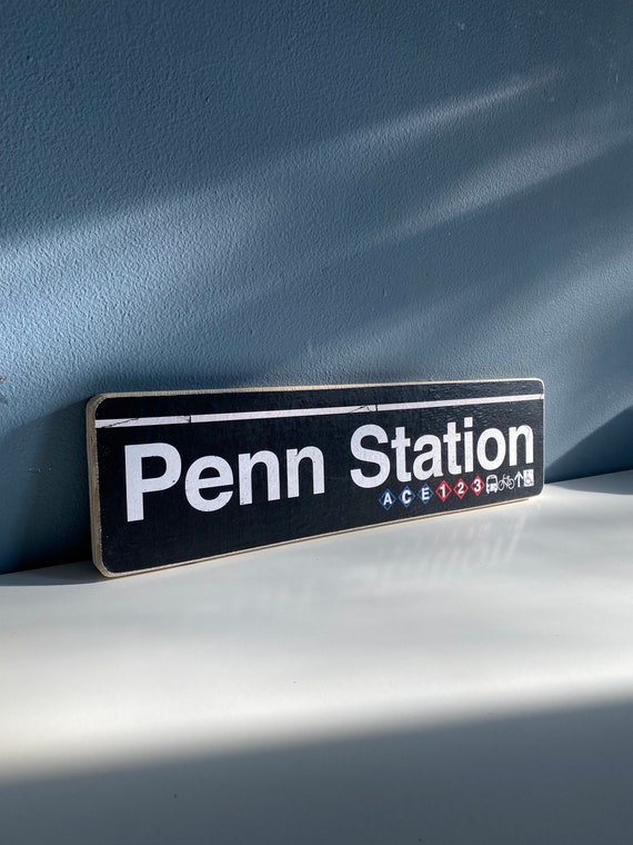 Penn Station Hand Crafted Horizontal Wood Sign - Subway sign, NY Decor, NYC Art, Subway Art, NYC Sign