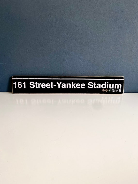New York Yankees Stadium Subway sign - 161 Street Station Hand Crafted Wood Sign - Nyc sign, Nyc gift, Yankee stadium art, subway sign