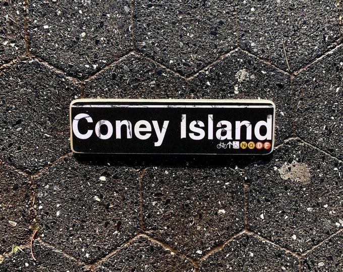 Coney Island Brooklyn Neighborhood Hand Crafted Horizontal Wood Sign - Subway sign, NY Decor, NYC Art, Subway Art, NYC Sign.