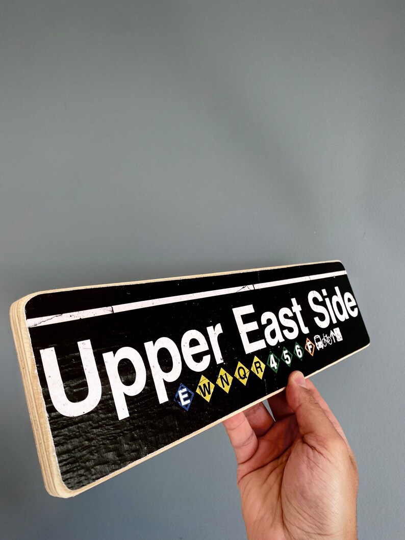 Handcrafted Upper East Side Subway Sign: NYC Wood Decor - Etsy