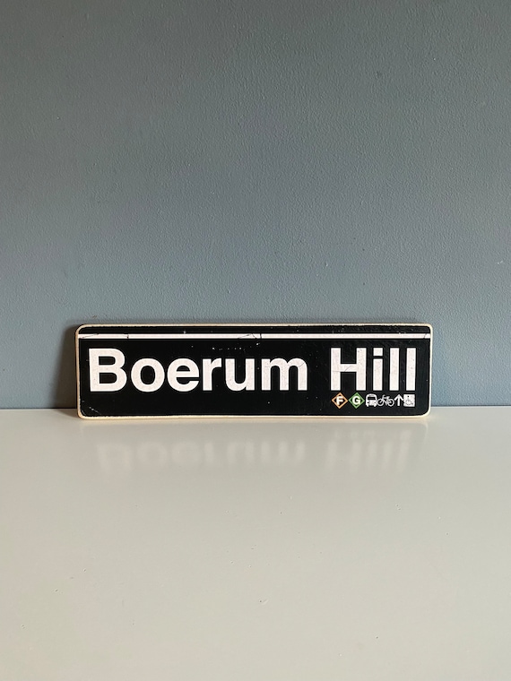 Boerum Hill Brooklyn Neighborhood Hand Crafted Horizontal Original Wood Sign - Subway sign, NY Decor, NYC Art, Ny Gift, NYC Sign