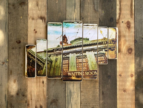 Lackawanna terminal, hoboken, New Jersey,Original Horizontal Landscape Photography Hand Crafted on Wood - 38x24inches ny gift