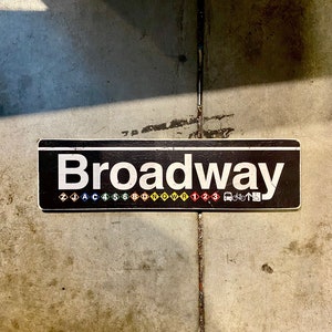 Handcrafted Broadway Subway Sign: New York City Wood Art