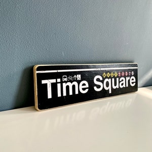 Times Square-Schild / New York City Viertel Hand gefertigtes horizontales Holzschild - U-Bahn-Schild, NY Dekor, NYC Kunst, Subway Art, NYC Zeichen