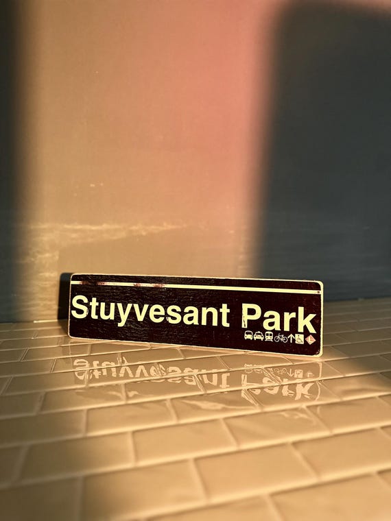 Stuyvesant Park Hand Crafted Horizontal Wood Sign  nyc neighborhood - Subway sign, NY Decor, NYC Art, Subway Art, NYC Sign