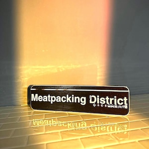 Meatpacking District Wood Subway Sign: Handcrafted NYC Decor