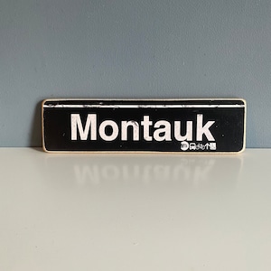Montauk Long Island New York  Hand Crafted Horizontal Original Wood Sign - Subway sign, NY Decor, NYC Art, Ny Gift, NYC Sign.