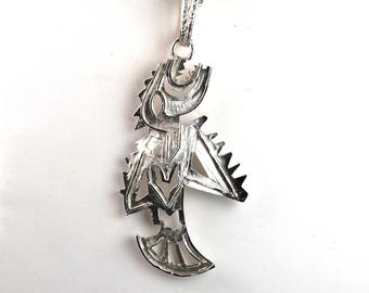 Vintage Silver Toned Southwestern Style Eagle Pendant