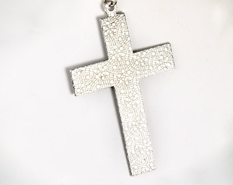 Cross Vintage Cross Necklace Religious Cross Silver Toned Cross