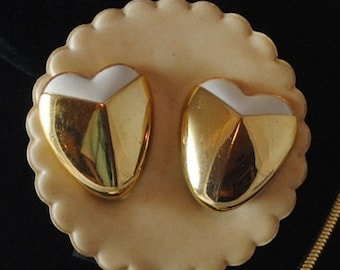 Vintage Lanvin Paris Heart Earrings Signed Designer Signed Designer Mark Rare Item