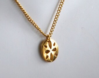 Vintage Gold Toned Necklace Pendant 1970s