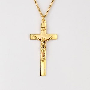 Beautiful Cross Vintage Cross Necklace Religious Cross Gold Plated