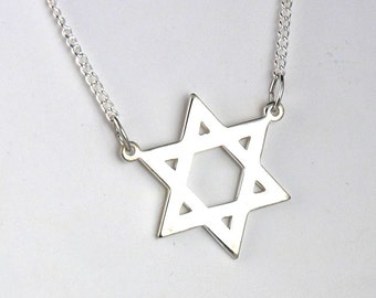 Star of David Necklace Jewish Star Vintage Silver Toned Judaic Jewelry Chanukah Gift Hanukkah Gift Bar Mitzvah Gift Bat Mitzvah Gift