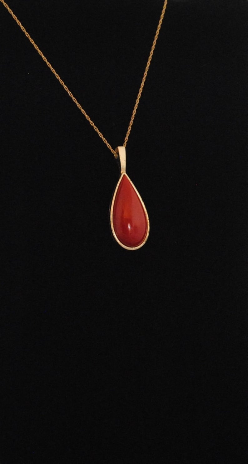 Vintage Teardrop Pendant 1970s image 4