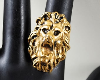 Vintage Horoscope Ring Adjustable Leo The Lion 1970s  Ring