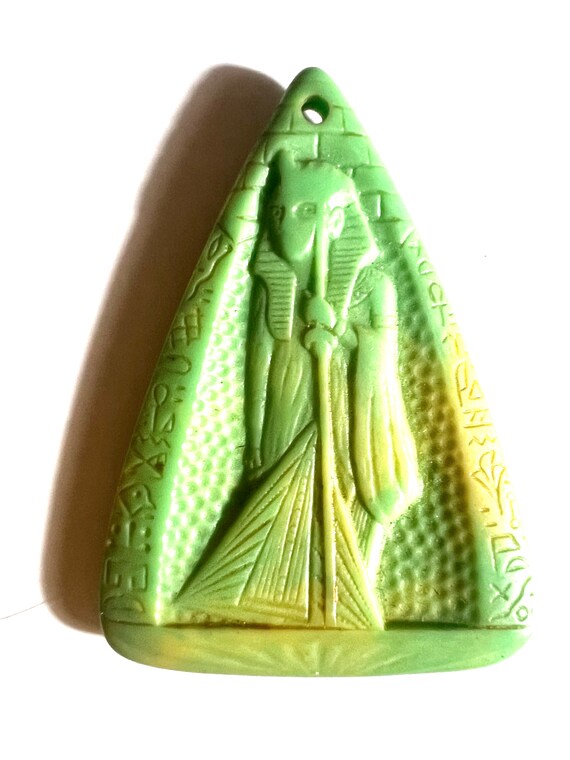 Vintage Egyptian Revival Epoxy Resin Pharaoh Pendant … Gem