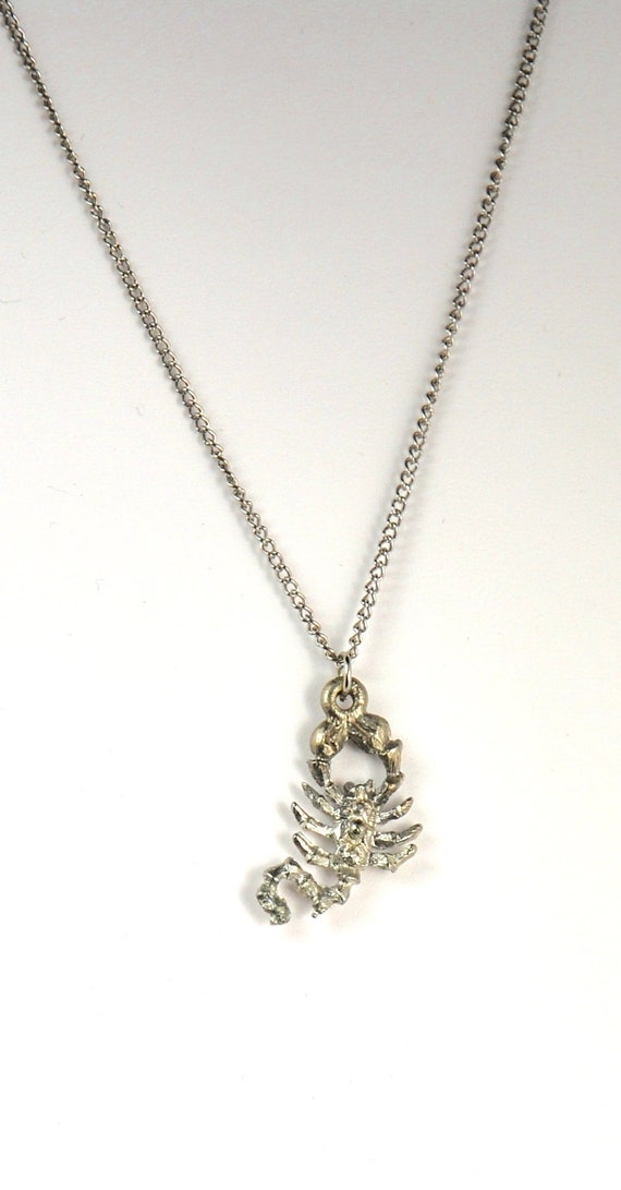 Scorpio Horoscope Vintage Horoscope Necklace Scorpion Horoscope 1970's Horoscope Pendant