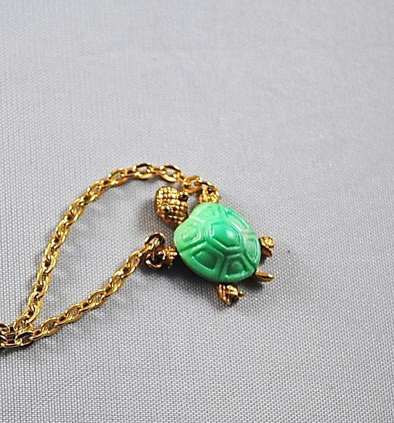 Turtle Vintage Turtle Necklace Turtle Pendant 1970's Reptile