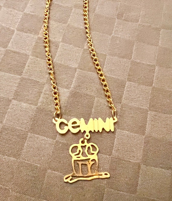 Horoscope Necklace Gemini Vintage Horoscope Necklace Gemini Horoscope Zodiac Gemini