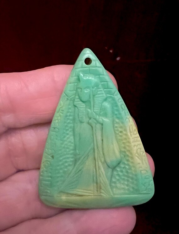 Vintage Egyptian Revival Epoxy Resin Pharaoh Pendant … Gem