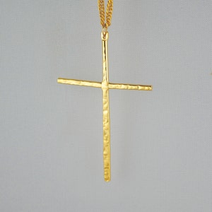 Cross Vintage Cross Necklace Religious Cross Gold Toned Cross
