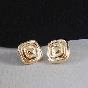 Vintage Gold Plated Pierced Earrings 1970s
