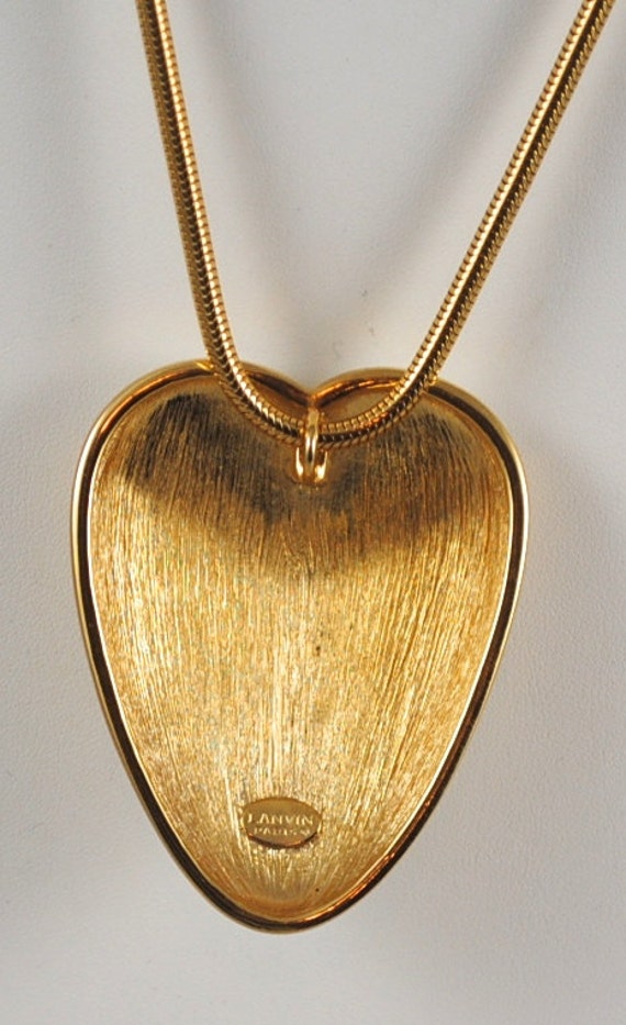 SALE SALE  Vintage Lanvin Paris Heart Pendant Nec… - image 6