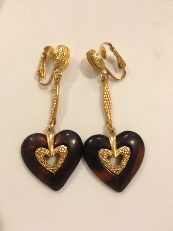 Vintage Lanvin-Like Tiger Eye Earrings - image 2