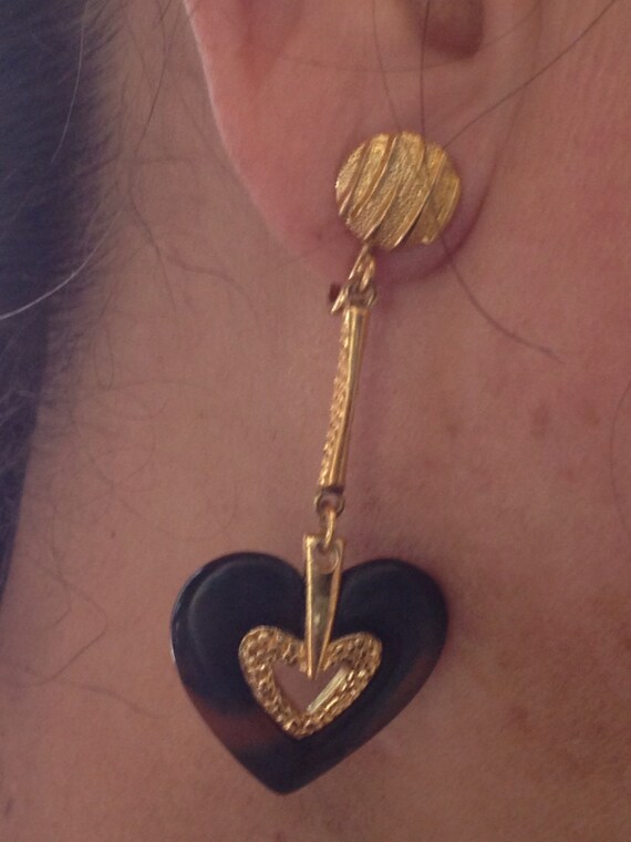 Vintage Lanvin-Like Tiger Eye Earrings - image 3