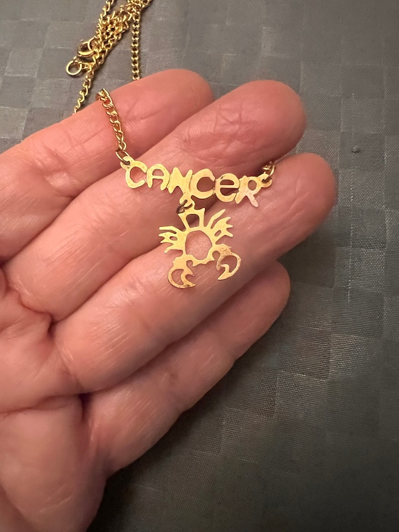 Horoscope Necklace Cancer Vintage Horoscope Necklace Cancer Horoscope Zodiac Cancer