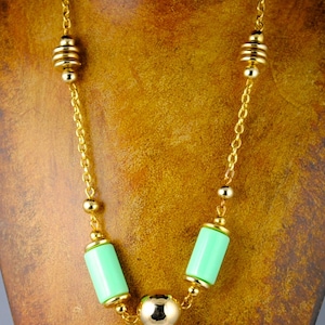 Vintage Beaded Necklace 1970s Tube Beads