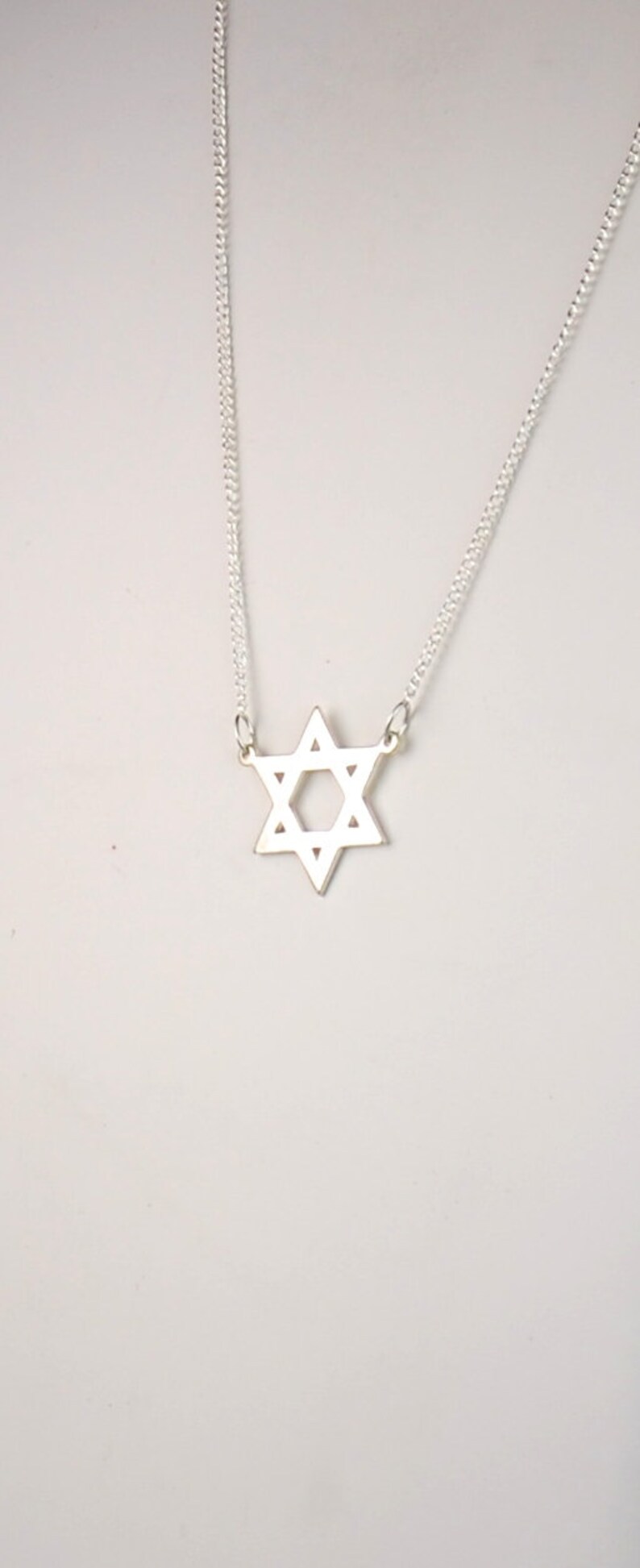 Israeli Star Chain Star of David Necklace Jewish Star Vintage Silver Toned Judaic | Etsy