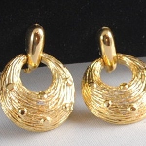 Vintage Gold Plated Clip On Earrings 1970s