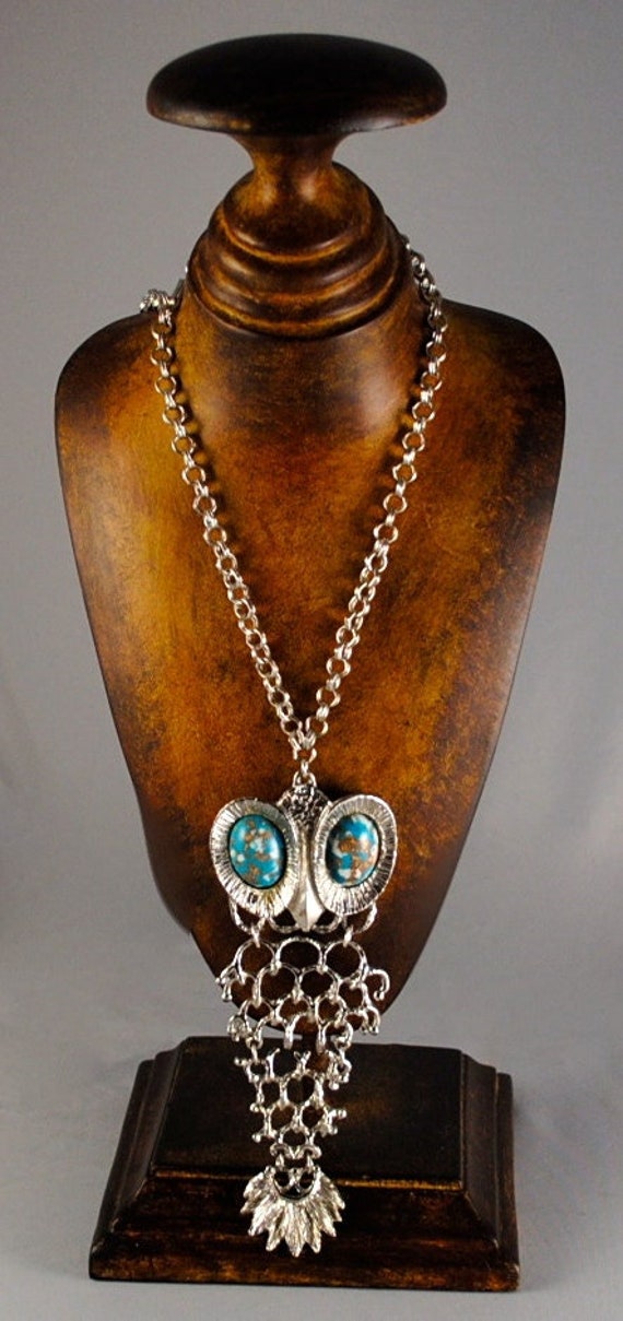 Necklace Vintage Large Turquoise Eyed Articulated 