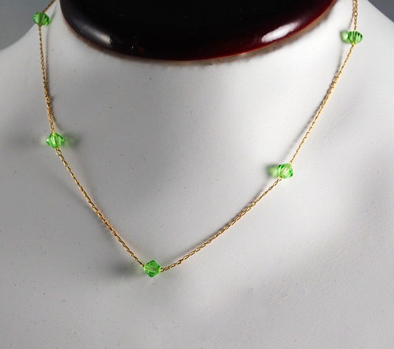 Peridot August Birthstone Vintage Choker Necklace Bridesmaid Gift
