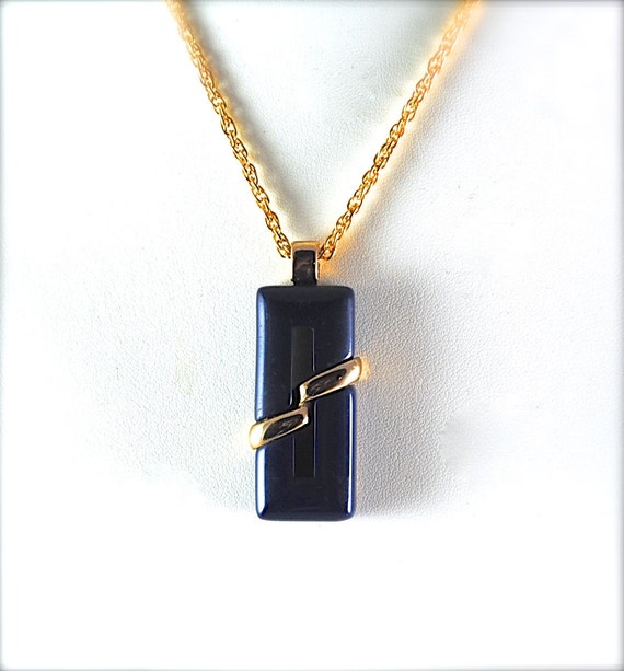 Vintage Necklace Blue Vintage Pendant 1960s - image 2