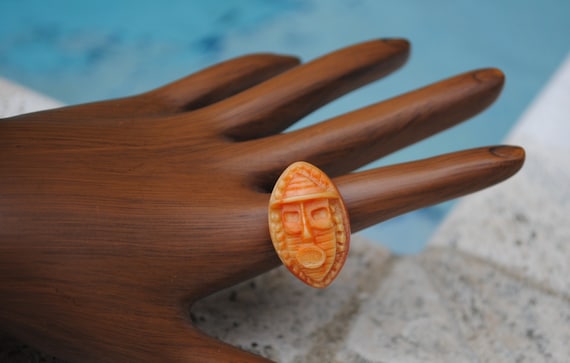 Ring Aztec Resin Cast Ring - image 1