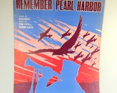 Sheet Music WWII Remember Pearl Harbor Art Deco Graphics 1941 Don Reid Sammy Kaye
