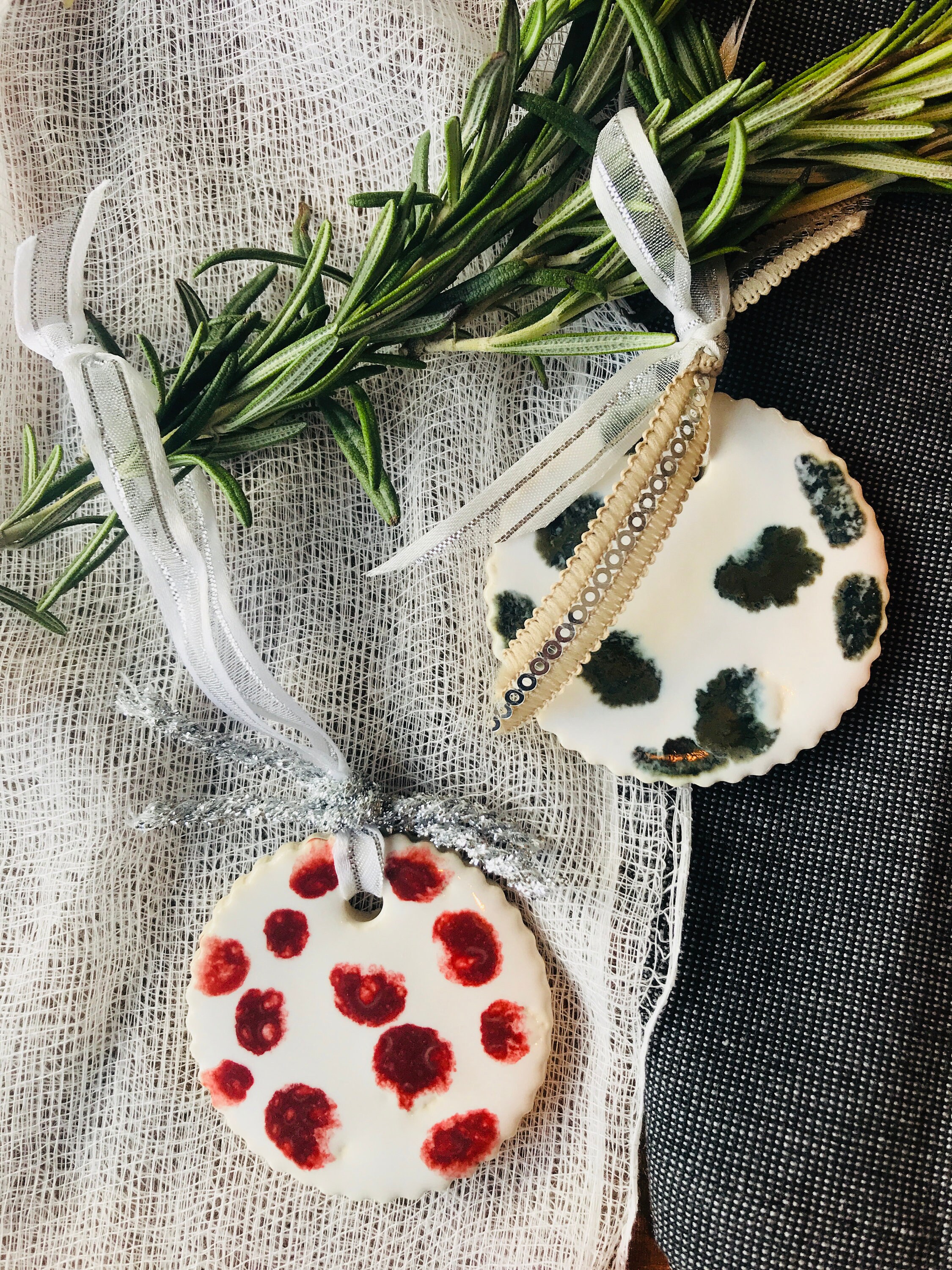 Round ceramic ornament gift Etsy