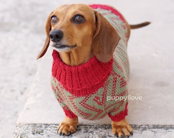 Wintertrui teckel - zijde en alpaca - premium hondenkleding - teckelkleding - teckel - worstje - hondenkleding - mode- kerstcadeau