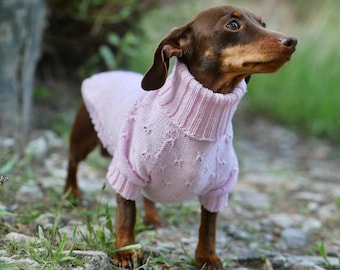 Dachshund clothes Pink - Cotton - All breed - Dog clothes - Dog sweater - Wiener dog - Sausage dog - Dog winter clothes - Custom Dog Clothes