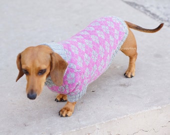 Rhombus Dog Sweater - Dachshund Pullover -Dog Clothes - Scottish dog sweater -Dachshund sweater - Dog Jumper - Geometric- Custom Dog Clothes