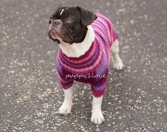 All breeds - French Bulldog Clothing - Knit dog sweater - Medium Dog - English bulldog - Pug - Dog Fashion -  Custom Dog Clothes