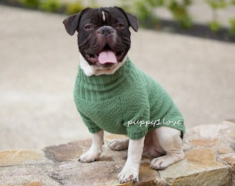 French Bulldog High Neck - Dog sweater - Pet clothing - Bulldog clothes - Dog coat - Winter dog sweater - Soft - Custom made dogs sweater