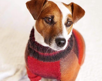 Warm dog sweater - Winter dog sweater for Jack Russell Terrier - Dog Clothes - Knit dog clothes -Small-Medium -Pet Sweater - Custom dog coat