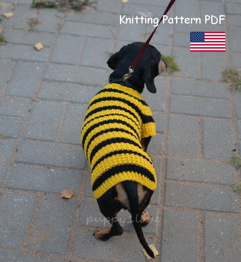 Knitting PATTERN PDF Dachshund Sweater in 1 Size S Chest 1516 Etsy