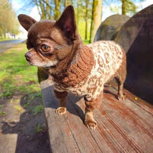 Chihuahua-Kleidung -Alpaka- Leopard-Hundebekleidung - Welpen-Bekleidung - Hunde-Pullover-Jacke - Haustier-Pullover - Bekleidung für kleine Hunde - Individuelle Hundebekleidung