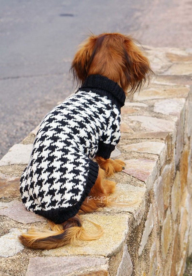 Hund stricken Pullover Houndstooth Dackel Pullover Etsy