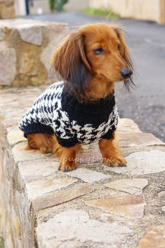 YAOTT Hundepullover Mit Hahnentritt - Warme Strickware Für Herbst Und Winter
